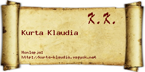 Kurta Klaudia névjegykártya