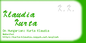 klaudia kurta business card
